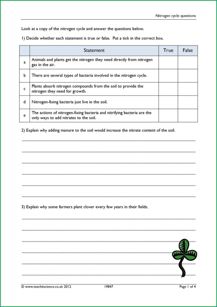 Biology Nitrogen Cycle Worksheet Answers Worksheet Resume Examples