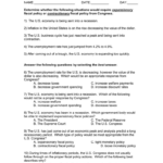 Business Cycle Worksheet Answers Worksheet List