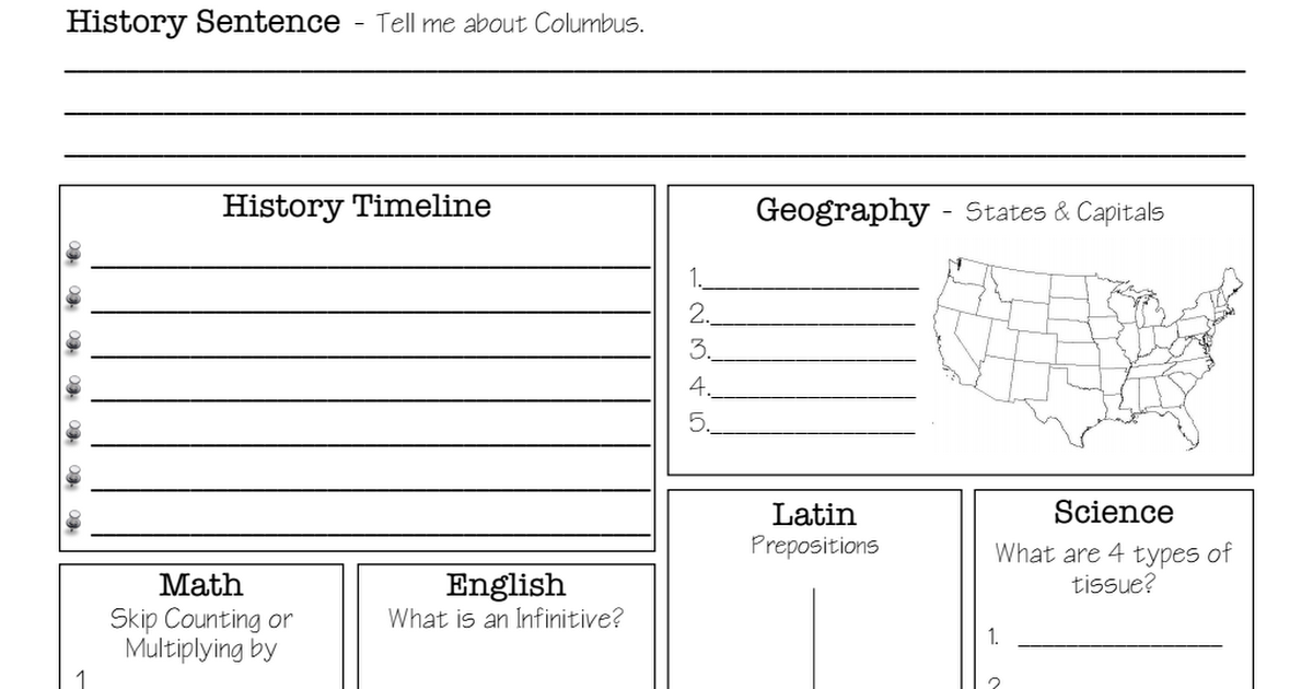 Cycle 3 Review Sheets Blank pdf Classical Conversations Classical 