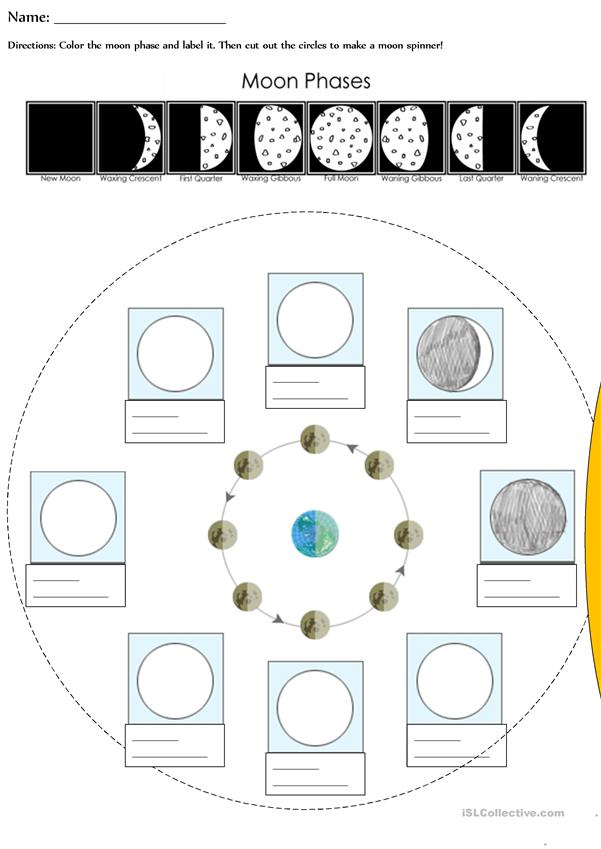 Moon Phases Worksheet Free ESL Printable Worksheets Made By Teachers