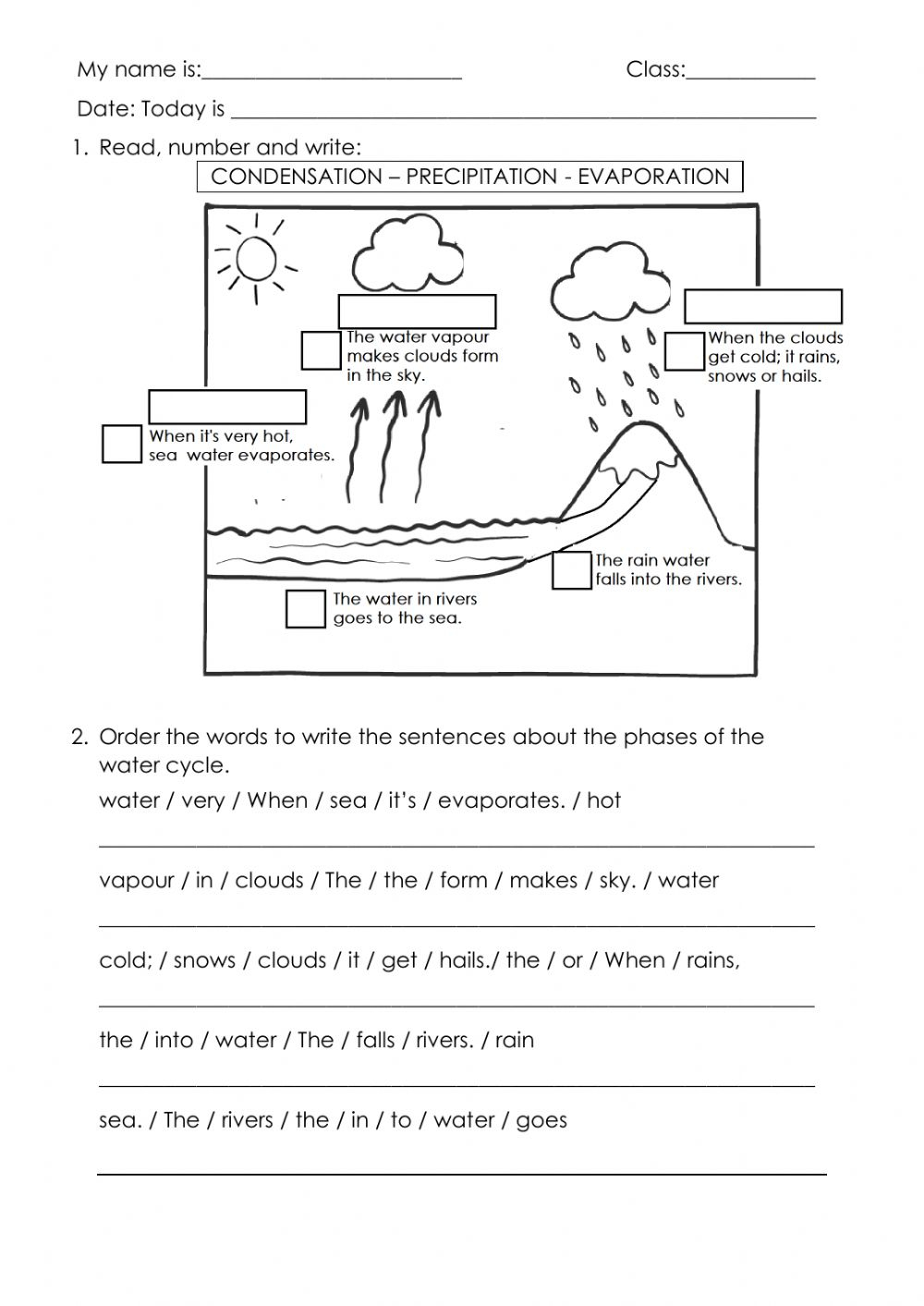 Pdf Online Exercise Water Cycle