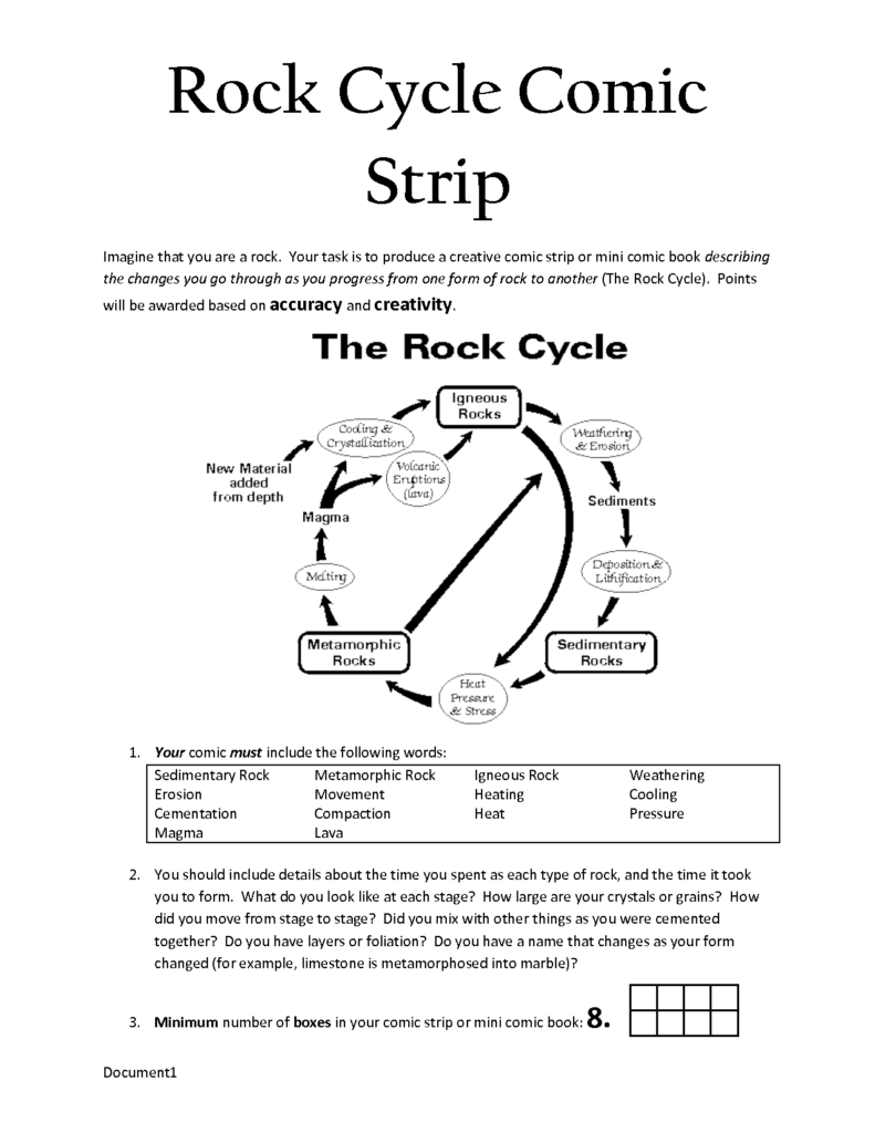 Rock Cycle Worksheet 4th Grade Kidsworksheetfun