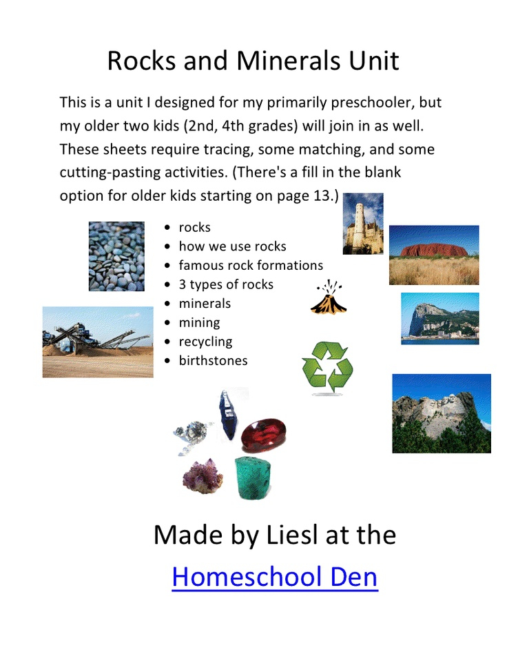 Rocks And Minerals Unit pdf Google Drive Worksheets For Kids Rock 