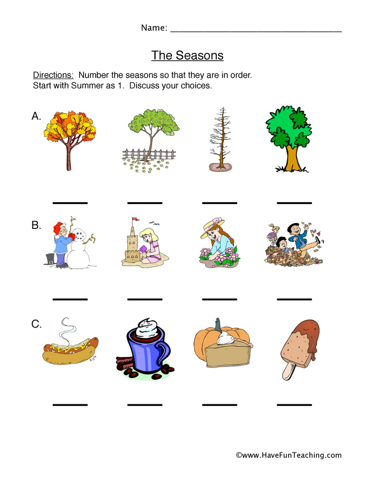 Seasonal Cycles Worksheet Have Fun Teaching