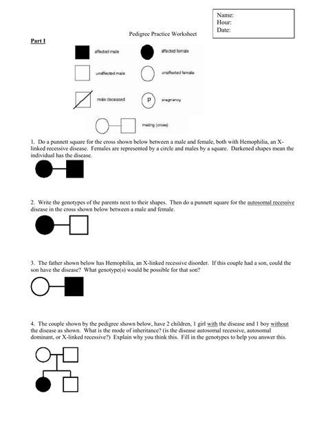 Sickle Cell Anemia Pedigree Worksheet