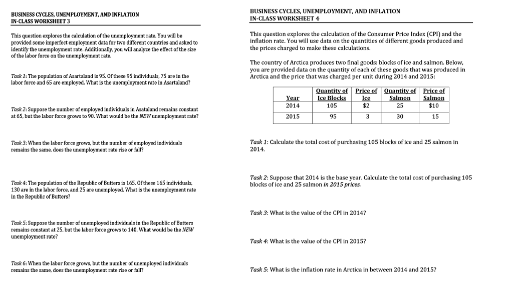 Solved BUSINESS CYCLES UNEMPLOYMENT AND INFLATION IN CL Chegg