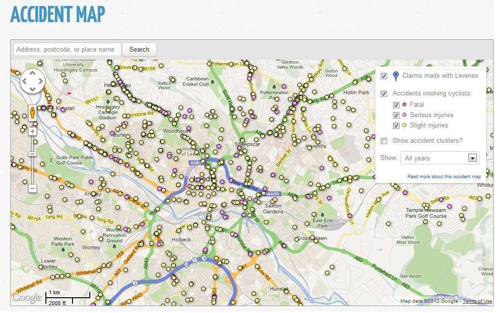 UK Cycle Accident Map Last Mile Leeds