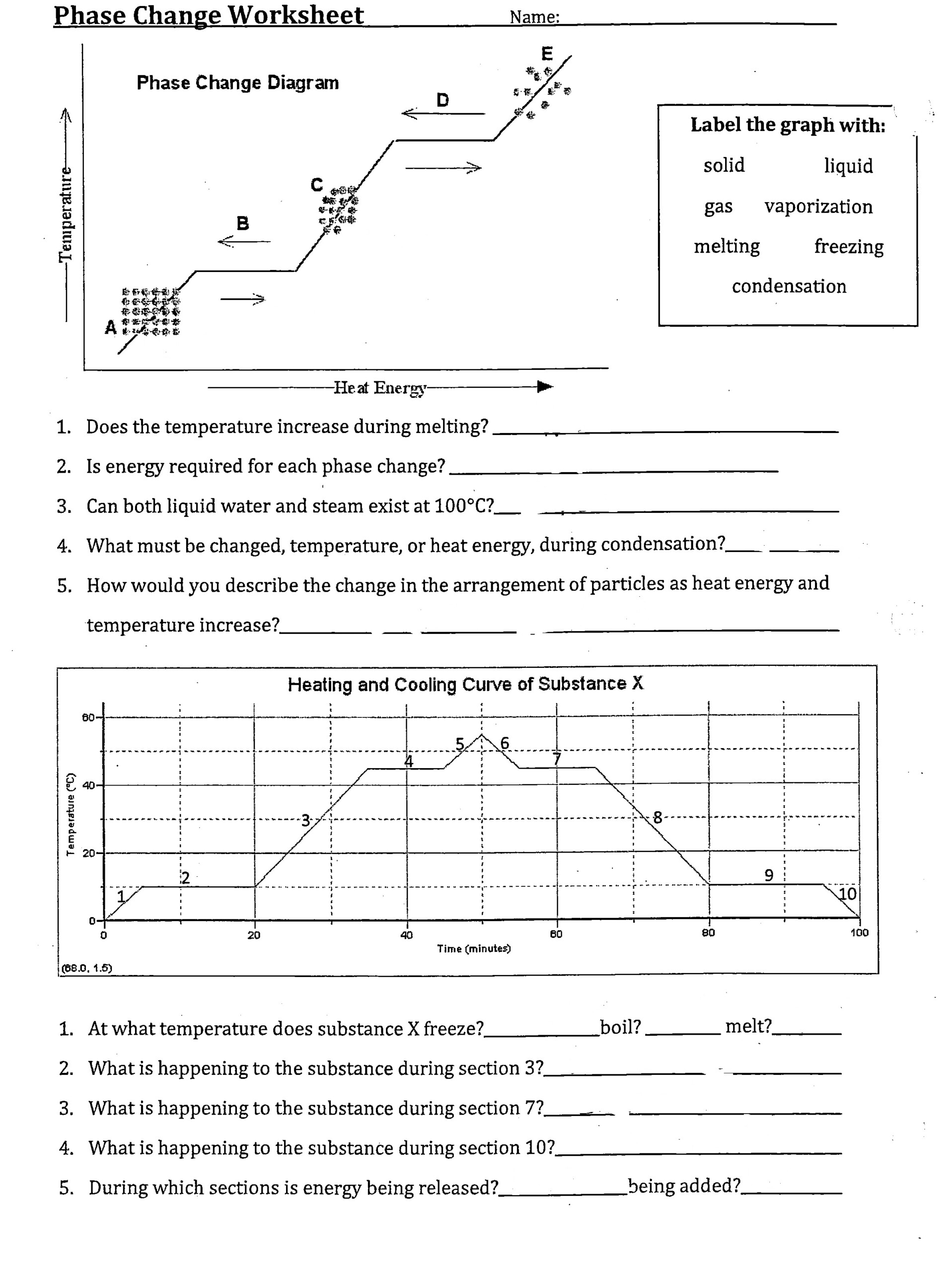 Worksheet Phase Change Worksheet Answers Grass Fedjp Worksheet Study Site