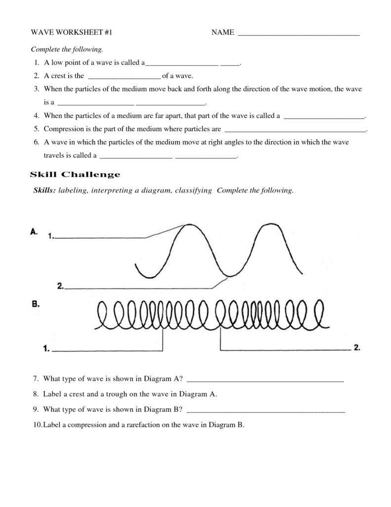 17 HW Worksheet Labeling Waves Answers Worksheeto