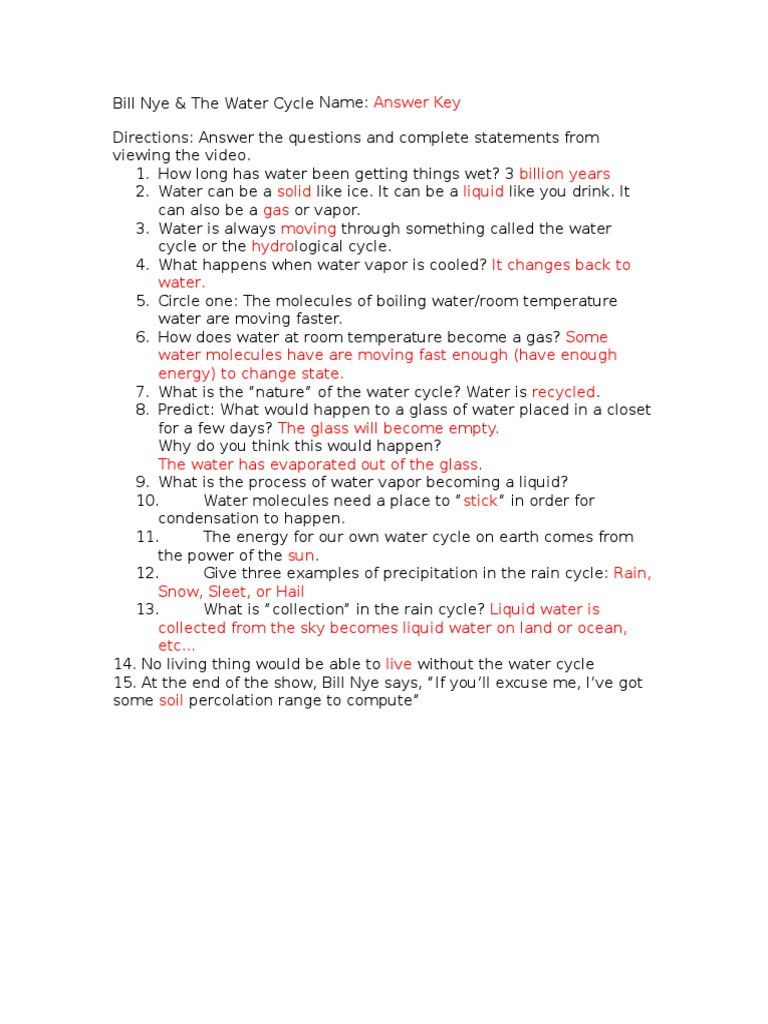 30 Bill Nye Water Cycle Worksheet Education Template