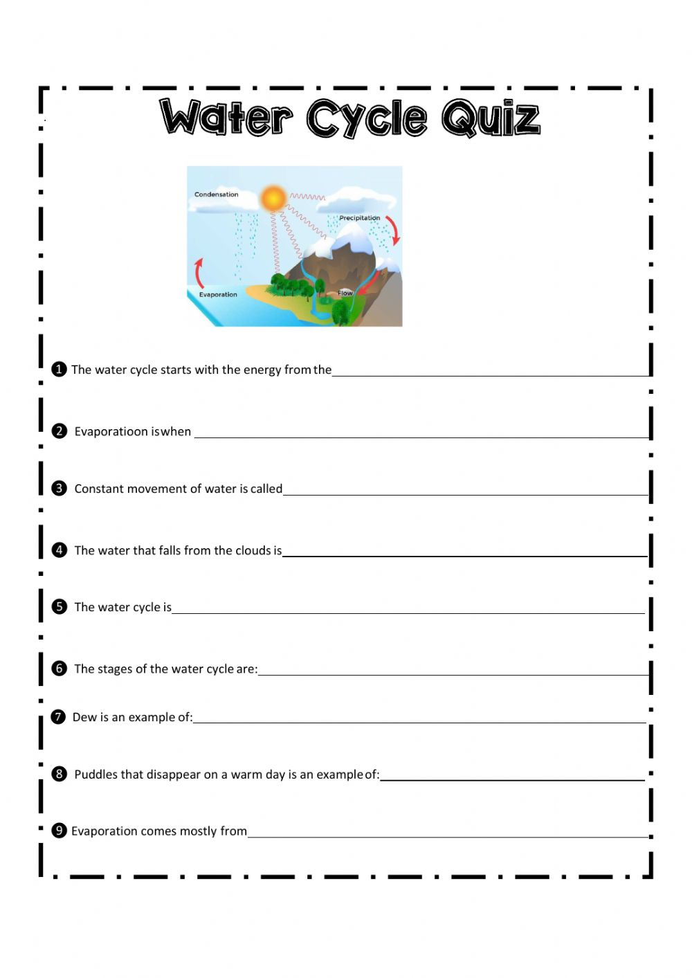 41 Water Cycle Quiz Worksheet Worksheet Database