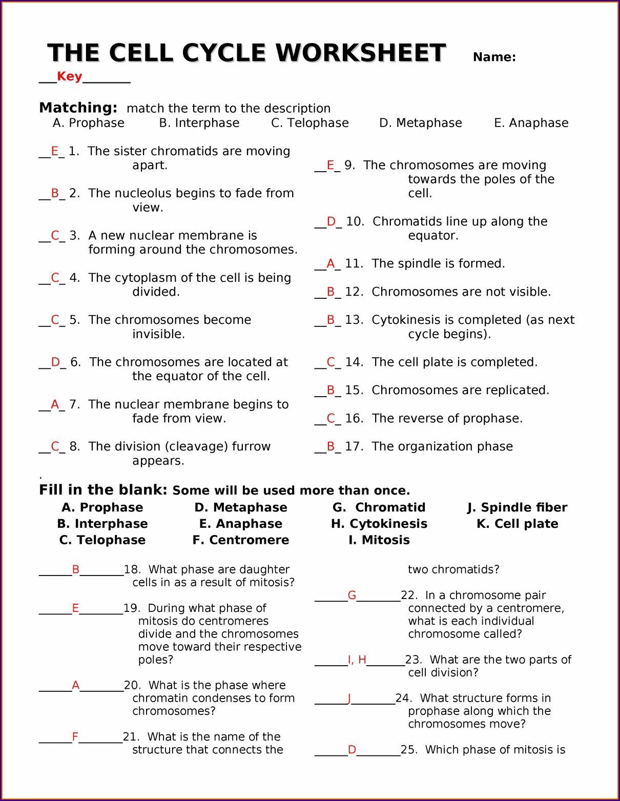 Cell Cycle Regulation Worksheet Answers Worksheet Resume Examples