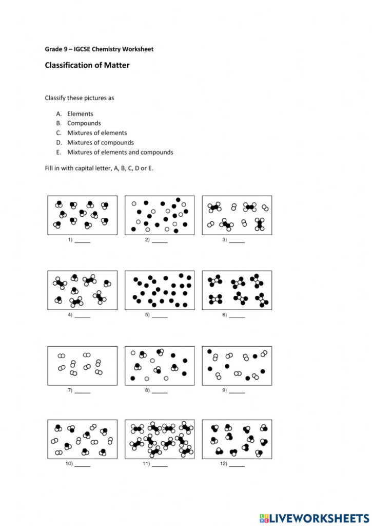 Classifying Matter Worksheet Answer Key