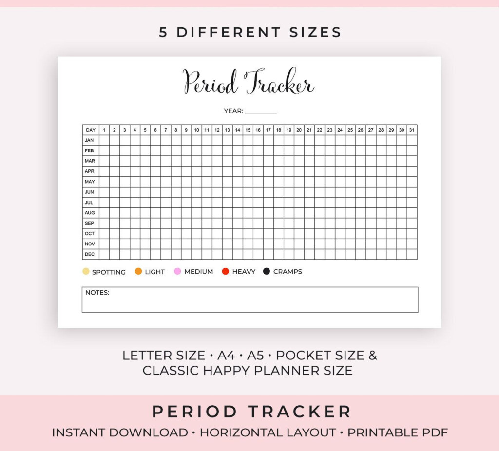 Period Tracker Menstrual Cycle Tracker Printable Menstrual Etsy 