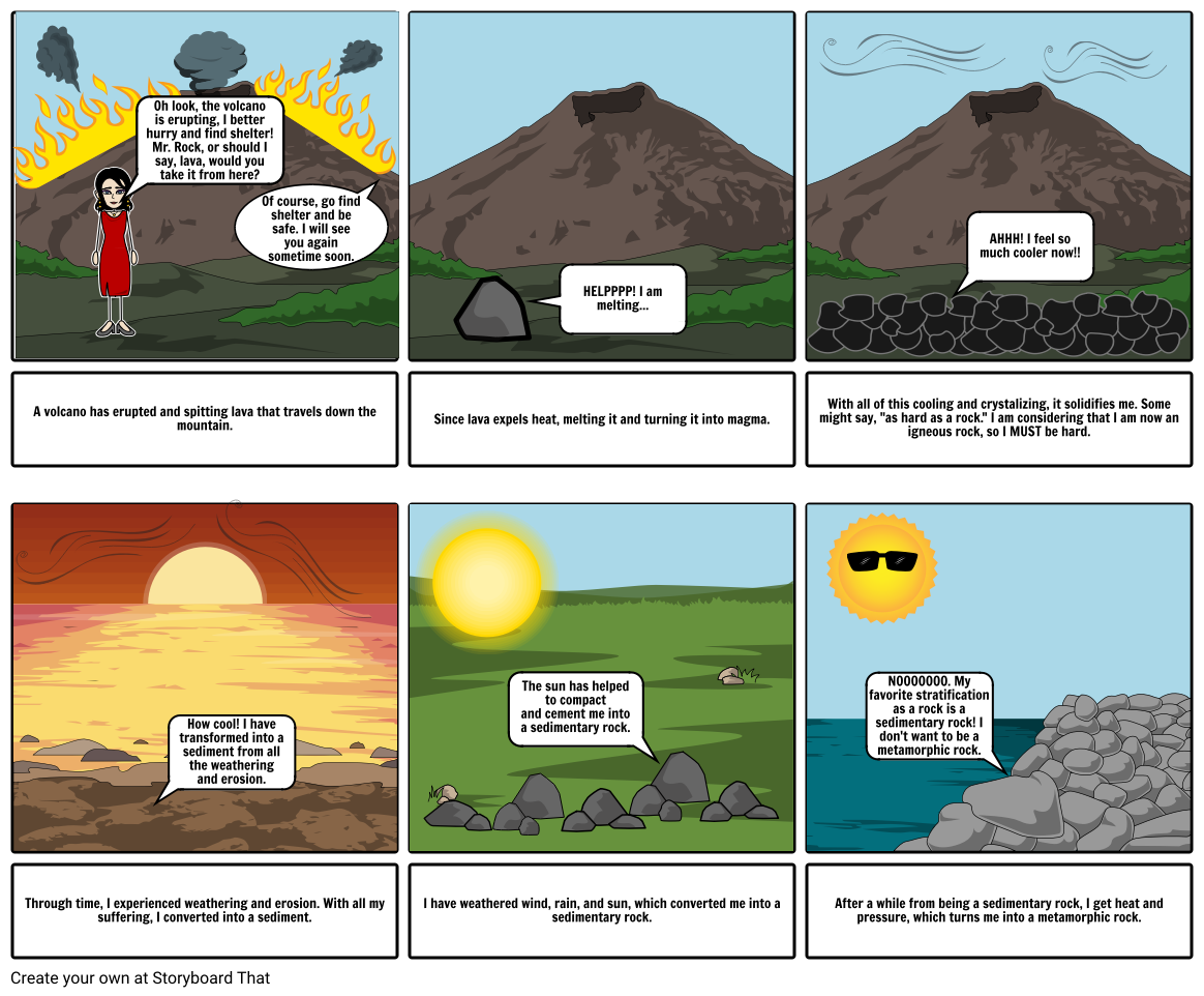 Rock Cycle Comic Strip Storyboard By Ljimenezfabregas1