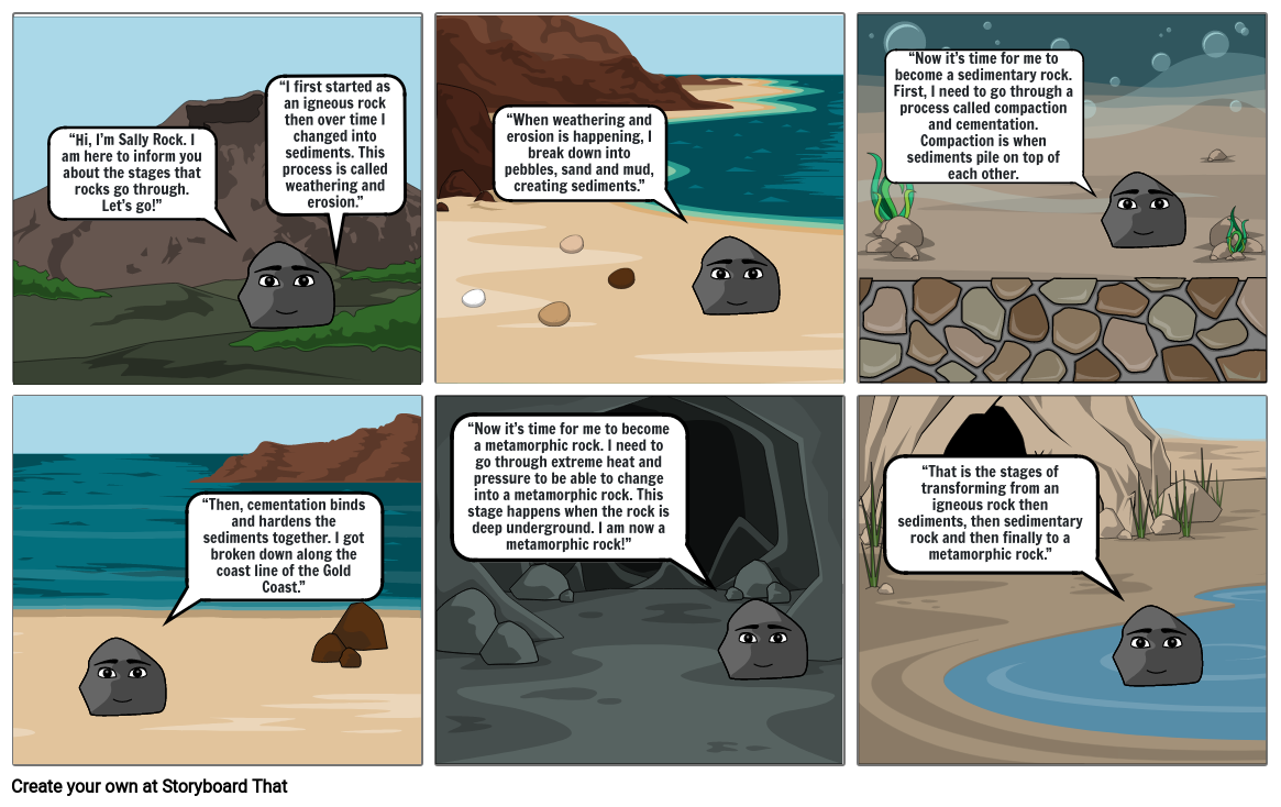 Rock Cycle Comic Strip Storyboard By Tkennedy5