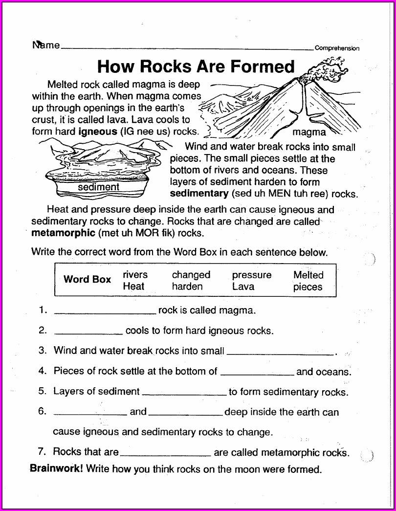 Rock Cycle Worksheet 6th Grade Pdf Worksheet Resume Examples