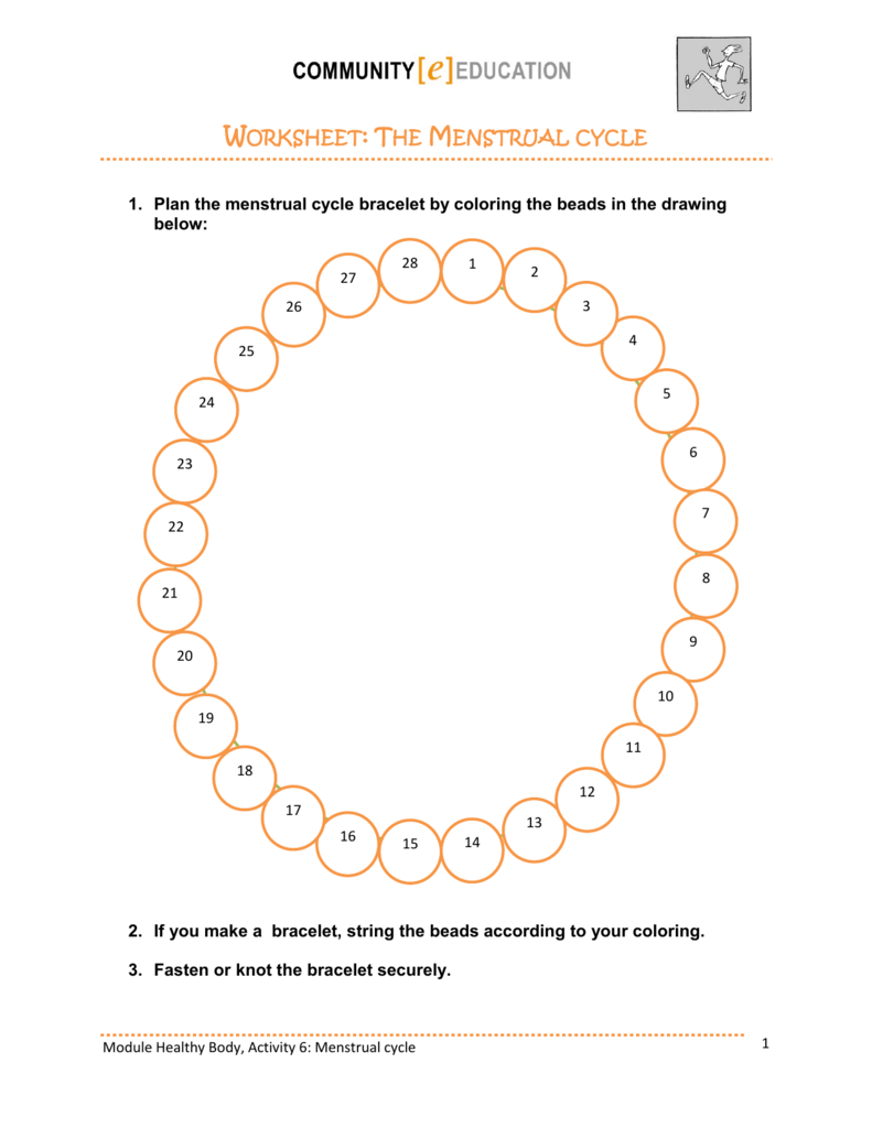 Worksheet The Menstrual Cycle